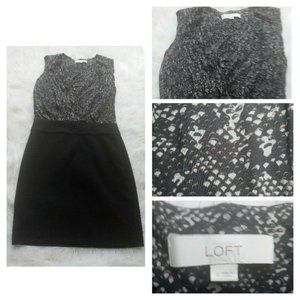 Ann Taylor Loft Womens Black Skirt & Print Top Dre